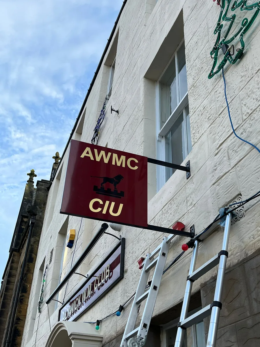 Fascia and projecting sign for Alnwick Working Men's Club