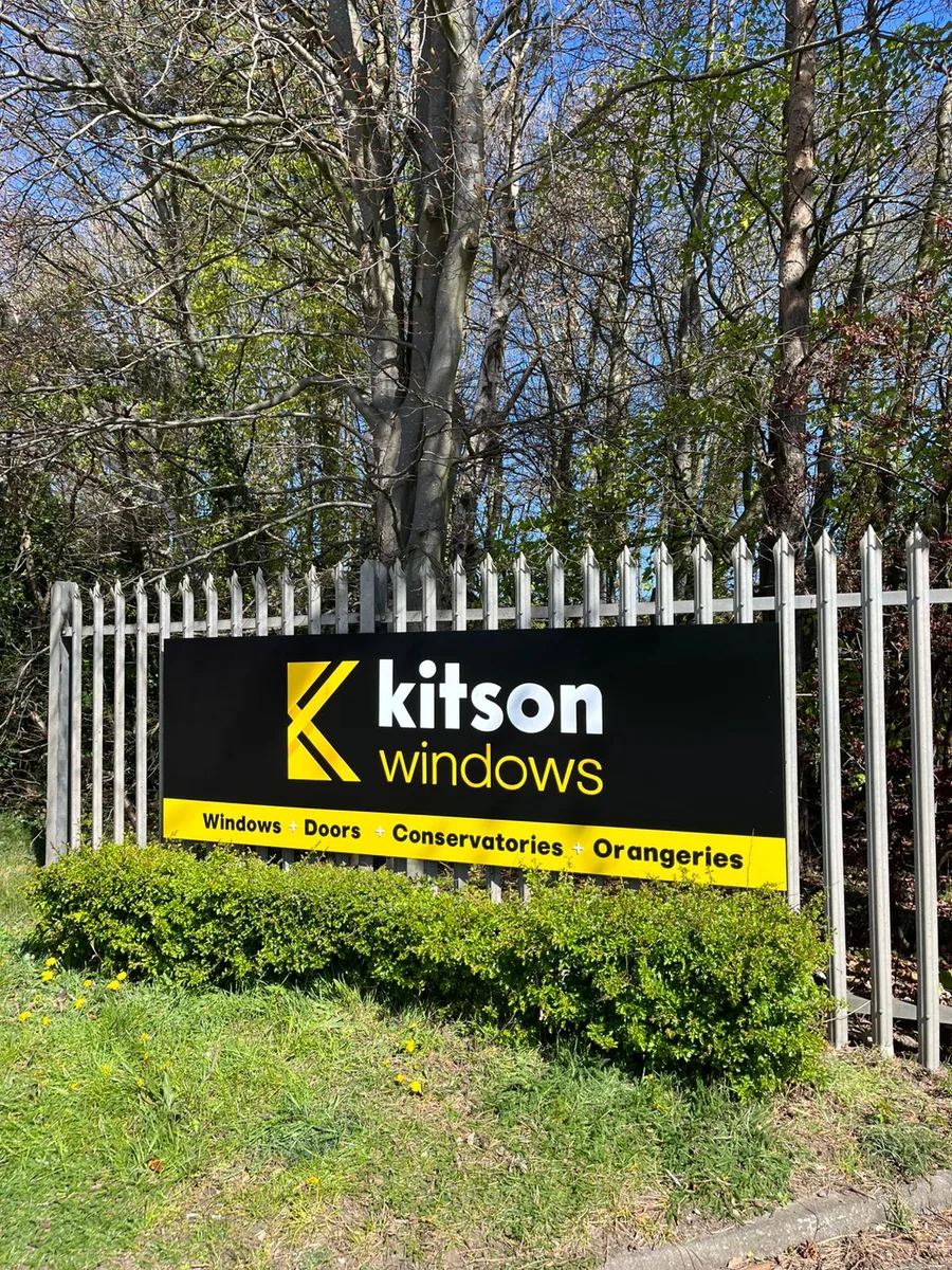 Site entrance sign for Kitson Windows